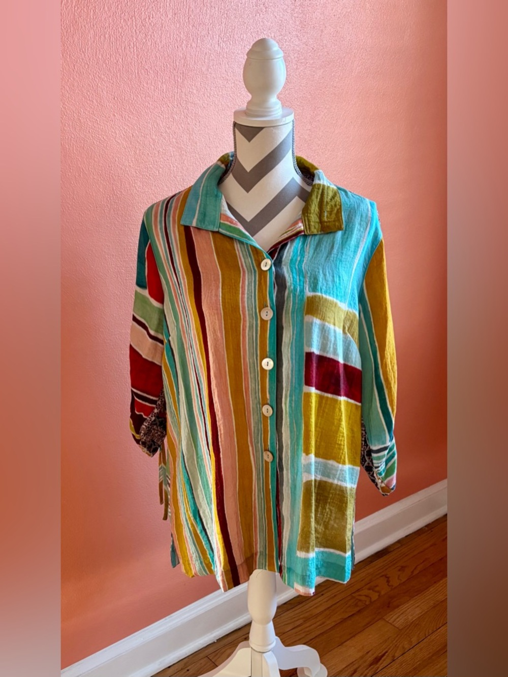 John Mark Multicolor Striped Button-Up Shirt